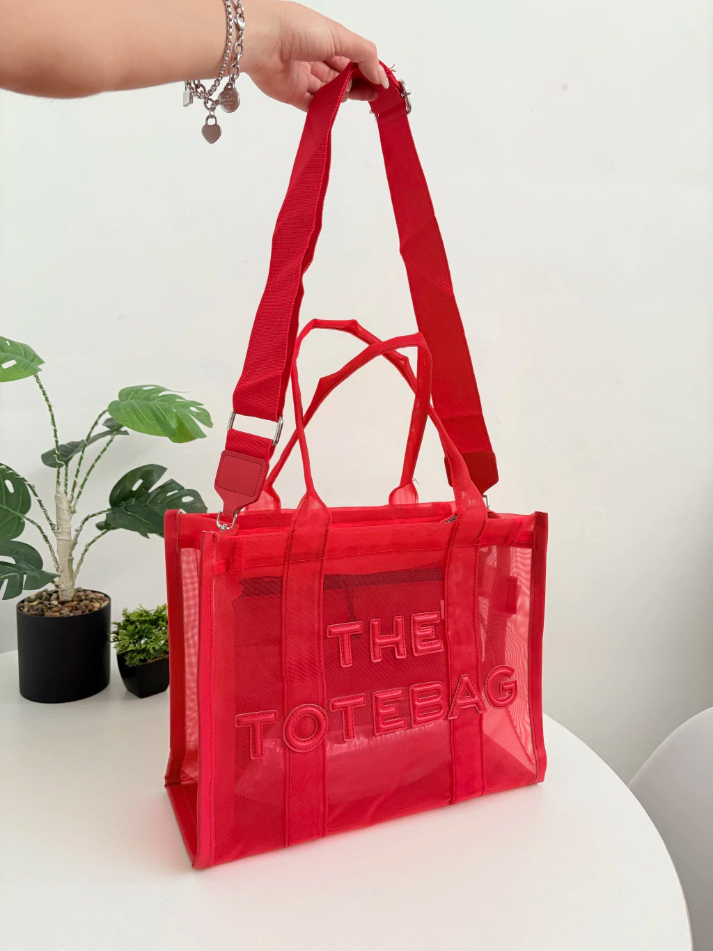 BOLSO PLAYA/CASUAL ROJO